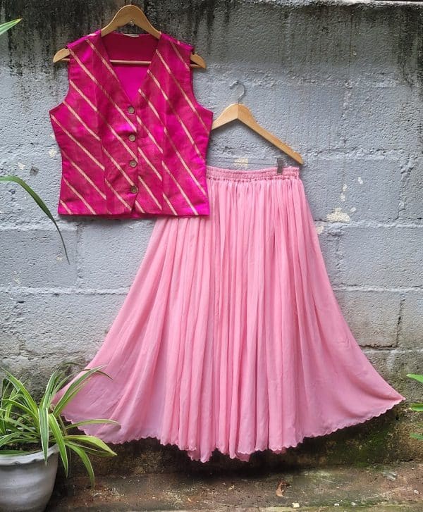 Pink chiffon skirt