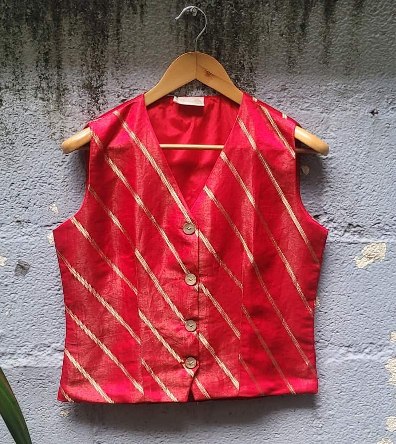 red silk jacket