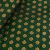 Dark green Kanchi silk fabric with flower motifs