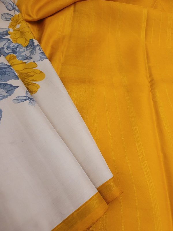 Mila - Beige, grey and mustard Kancheepuram silk (3)