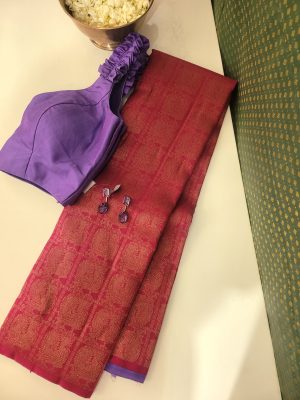 Ranya-Bright pink and purple Kanchipuram silk (1)