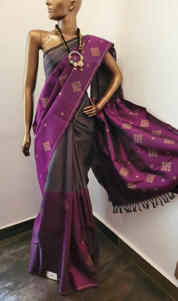 Ranya-Violet and black Kanchipuram silk (5)