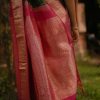 Sumangala Green pink kanchi silk korvai saree 2