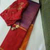 Sumangala-Violet, mustard and red Kanchipuram silk (2)