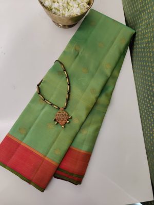 Vera - Cardamom green Kanchipuram silk saree