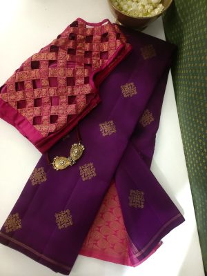 Vera- Violet and pink Kanchipuram silk (3)
