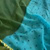 Aahana - Blue & Green kutch embroidered kota doriya saree with printed border