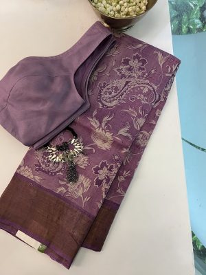 Maya - Lilac tussar printed saree