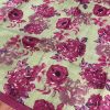 Maya - cardamom green pink floral printed tussar saree
