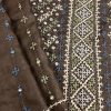 Tushara Brown grey kutch embroidered tussar saree