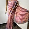 Tushara pink ombre kutch embroidered tussar saree 1