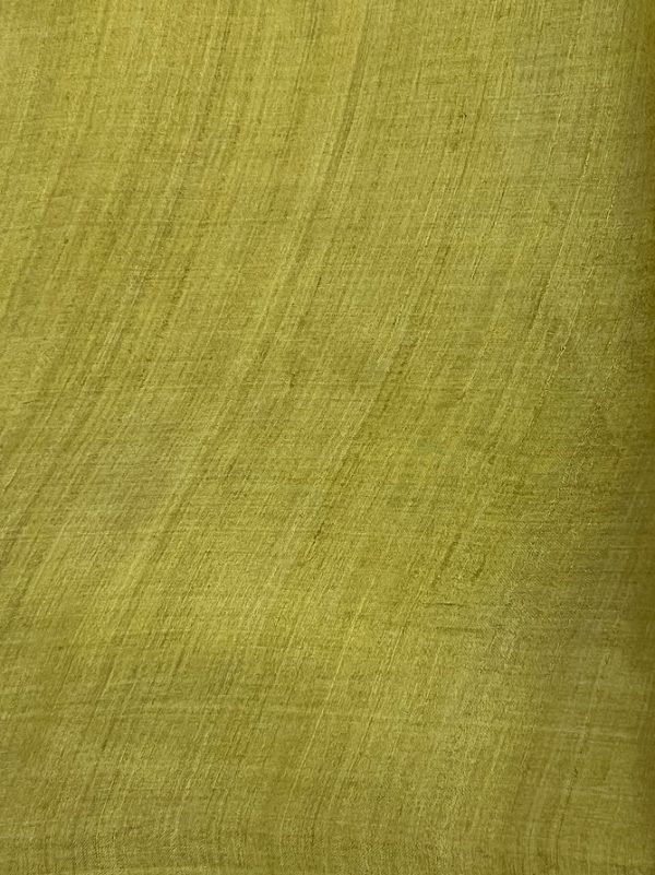 Veena beige green buttercup printed tussar saree