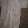 Organza chikan embroidery saree in white
