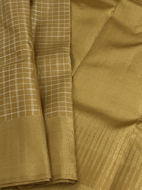 charita - gold checked kanchipuram silk saree