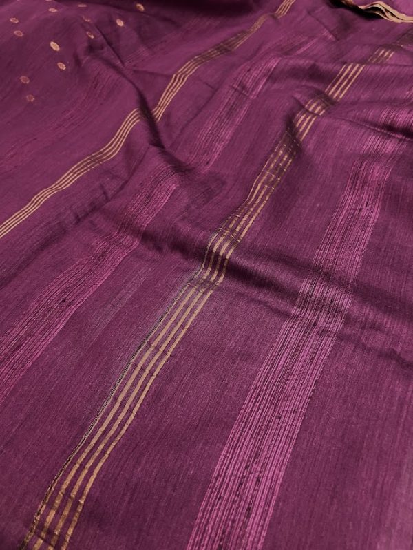 Dipta -plum and gold handwoven silk saree