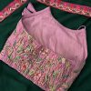 Light pink embroidered silk halter blouse 2