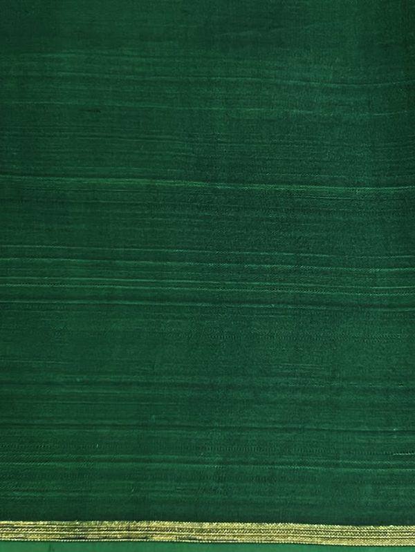 Mila Green beige block printed kanchipuram silk saree