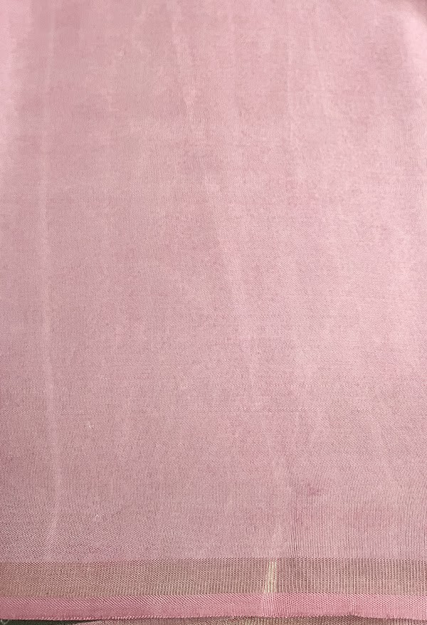 Mila- green dusty pink bandhani printed Kancheepuram silk saree