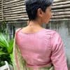 Pink brocade silk blouse