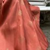 Ranya Orange pink micro checked kanchipuram silk saree