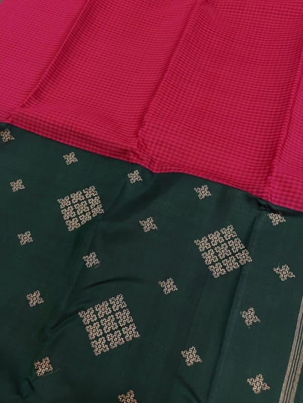 Ranya- pink green Kasauti Kancheepuram silk saree 3