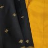 Vera Black mustard simple kanchipuram silk saree