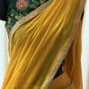 Yellow chiffon draped saree 1