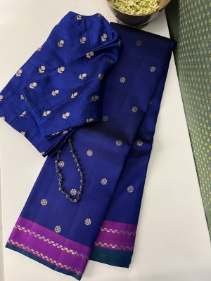 vera royal blue purple kanchipuram silk saree