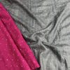 Pink ombre sequinned tussar saree