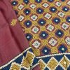 Tushara maroon kutch embroidered tussar saree