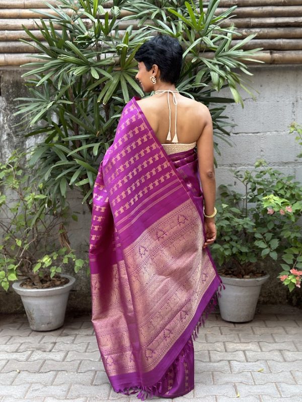 Meera Deep purple kamadhenu brocade saree 7