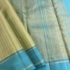 Tejasvi cardamom green blue thread woven kanchi silk saree