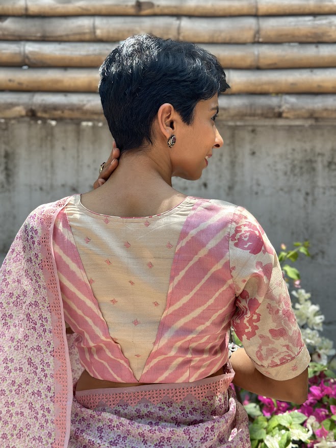 Jwala pink tussar blouse