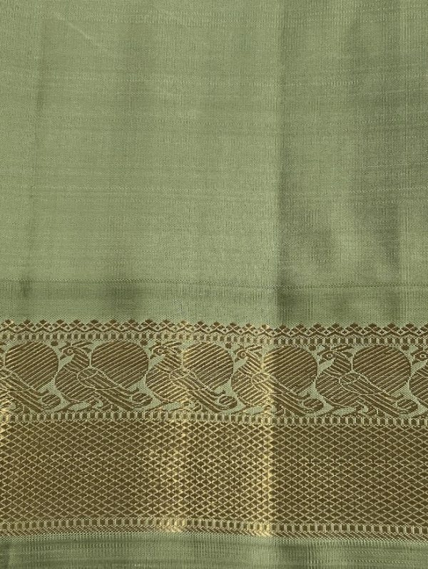 Mohana Brown green korvai kanchipuram silk saree