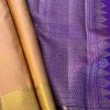 Vera Peach gold border kanchipuram silk saree