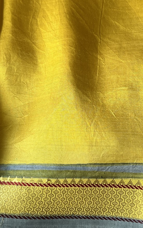 Mila yellow grey kanchipuram silk saree